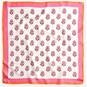 J Crew Oversized printed silk square in color pink orange